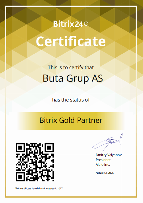 Gold Bitrix24 Certificate